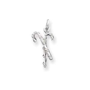    Sterling Silver Holiday Candy Cane Charm in Gift Box Jewelry