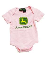 John Deere Short Sleeved Logo Onesie Pink