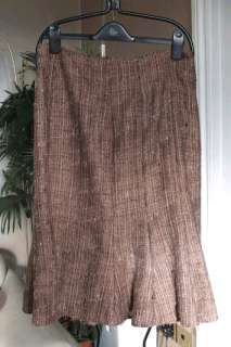 Fabulous BN French Couture Brown Designer Skirt 12 BNWT  