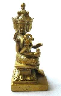 Thai Buddha Small Bronze Brahma 4 Face Buddha 4.5High  