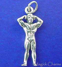 Sterling Silver BODY BUILDER Muscle Man 3D Charm  