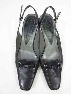 BANDOLINO Black Leather Slingbacks Heels Shoes Sz 8.5M  