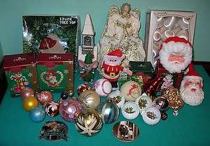 Huge Lot of Christmas Tree Decorations 40 Ornaments John Deere Santa 