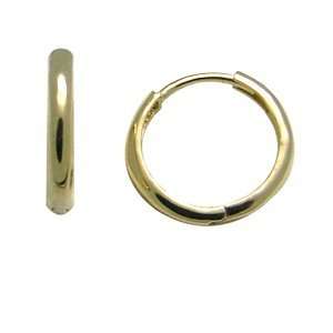  Smoothed Elegance Band Solid 14K Yellow Gold Huggie 