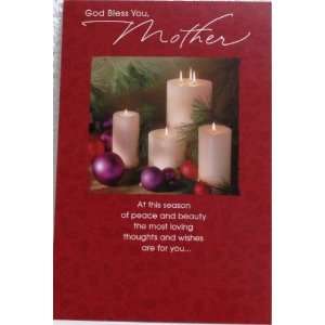 Christmas Card MOM God Bless You Mother At This Season of Peace and 