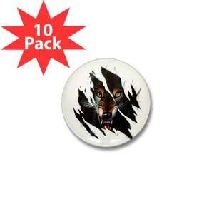  Mini Button (10 Pack) Wolf Rip Out 