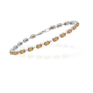  4.1 Cts Citrine Bracelet in 14K White Gold Jewelry
