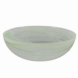  Grehom Glass Salad Bowl   Aqua Lime; Made in Turkey 