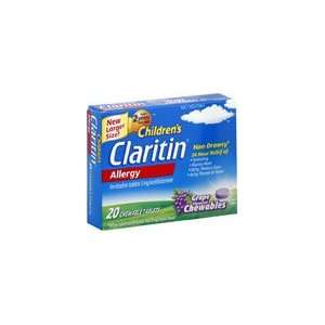 Claritin Childrens Allergy Grape Flavored Chewables, 20 tablets (Pack 