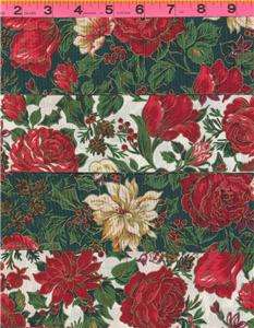 Christmas Flowers 20   2 1/2 Jelly Roll Strips 10 x 2  