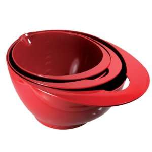  Precidio Melamine Mixing Bowls, Set of 3, Red Kitchen 