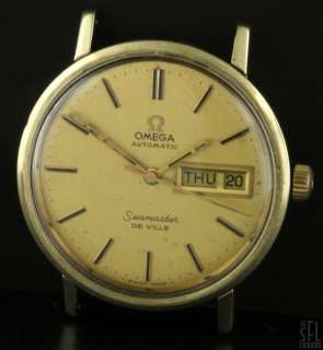 OMEGA SEAMASTER DEVILLE VINTAGE 14K YELLOW GOLD AUTOMATIC DAY DATE 