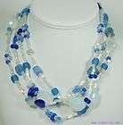 Sioux Native American Moonstone and Blue Bead Necklace by Kills 
