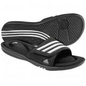  adidas Womens adiSlide Fit Foam Slides Black/White/Silver 