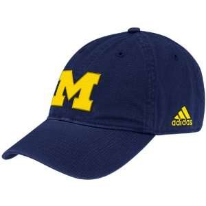  adidas Michigan Wolverines Navy Blue Basic Logo Slouch Hat 