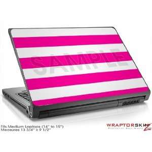  Medium Laptop Skin Kearas Psycho Stripes Hot Pink and 