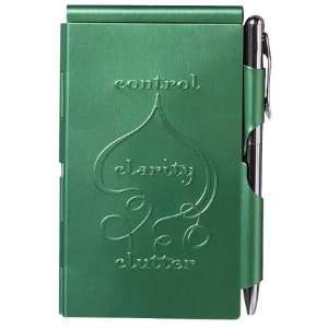  FLIP NOTE Green Control   Clarity  Clutter METAL NOTEPAD 