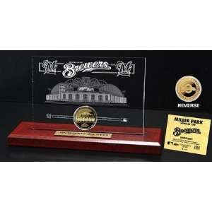   Brewers Miller Park 24KT Gold Coin Etched Acrylic