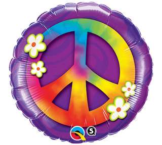PEACE SIGN BIRTHDAY 18 Balloon 60S THEME ROCK N ROLL LOVE HIPPIE 