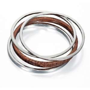  Fiorelli Wood and Metal Stacker Bangle Bracelets Fiorelli 