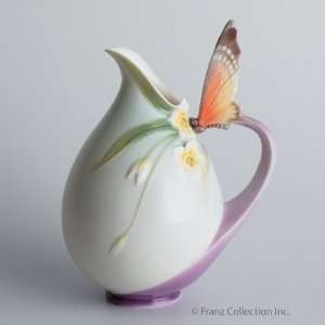  Franz Porcelain Papillon butterfly vase/pitcher