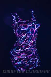 Final pic shows dress under UV light.