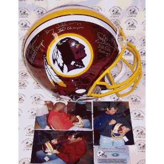  Doug Williams & Joe Theismann Signed Helmet   Authentic 