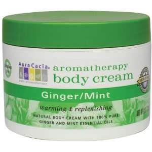 Aura Cacia Ginger/Mint, Aromatherapy Body Cream, 8 Ounce Jar (Pack of 