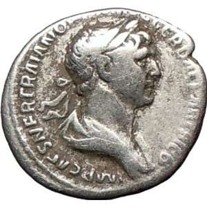 TRAJAN 116AD Rare Silver Ancient Authentic Roman Coin GOOD LUCK Wealth 