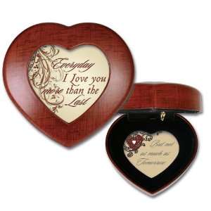   Garden Woodgrain Petite Heart Music Box Plays Call You Sweetheart