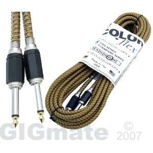  Made in USA PRO Series 20ft Guitar Cable. Tweed Braid 