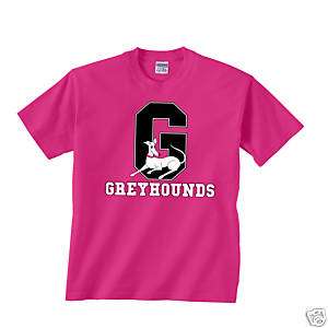 Greyhound T shirt   Collegiate in Pink  