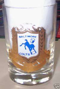 RARE 1960s Baltimore Colts NFL Football Logo Glass  