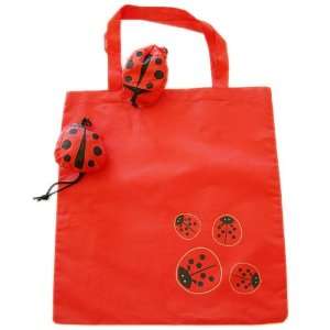  Eco Shopping Bag   Foldable Lady Bug, Red Kitchen 