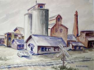 1940 Barbara Hult Lekberg WPA Regionalist Industrial Factory Painting