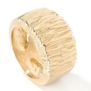  Sterling Silver / 14K Vermeil Textured Ring Jewelry