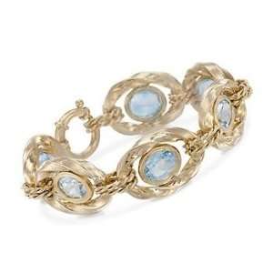  25.00 ct. t.w. Blue Topaz Link Bracelet In Vermeil. 7.5 Jewelry
