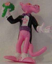 Pink Panther in Tux with Flowers 2 inch Plastic Figurine Miniature 