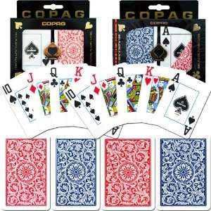 Copag Poker & Bridge Jumbo Index   Blue/Red Set of 2   Playing Cards 