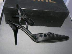 LERRE black SATIN FANCY sequin shoes heels 39 9  