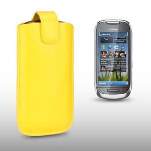  NOKIA C7 00 YELLOW PU LEATHER POCKET POUCH COVER CASE BY 