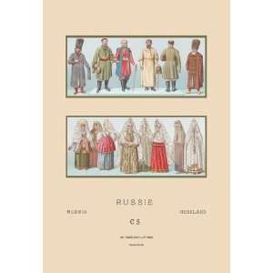   Figures and Popular Costumes #1 12x18 Giclee on canvas
