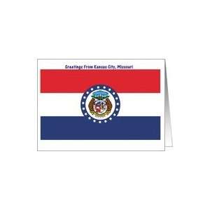  Missouri   City of Kansas   Flag   Souvenir Card Card 