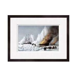  American Whalers Crushed In The Ice Framed Giclee Print 