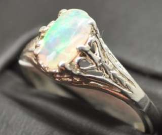 47 CT AAA CONTRALUZ OPAL STERLING SILVER LADIES RING, FILIGREE STYLE 