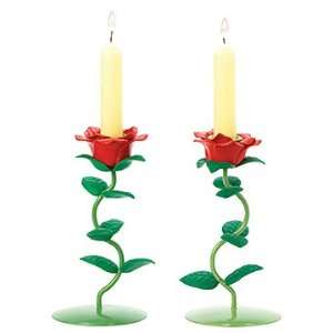  Two Rose Candle Holders