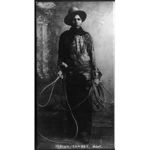  Indian Cowboy,Mont.,c1907,holding lariat