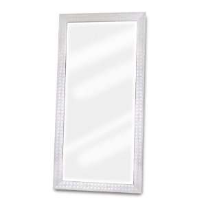   Floor Mirror Wrapped in Weaved Leather White blvdmirrorw Home