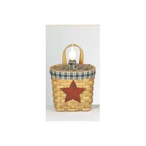 Electric Lighted Basket with Barnstar Blue