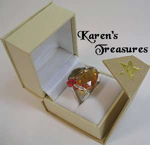 PAMELA ANDERSON JEWELRY Crystal Ring Size 5 NEW IN BOX  